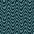 Vector Seamless Hand Drawn Wavy Distorted Lines Retro Pattern