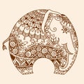 Vector seamless Henna mehndi doodle pattern Royalty Free Stock Photo