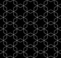 Vector seamless hexagon stars pattern. Modern stylish thin linear texture