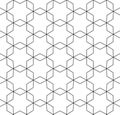 Vector seamless hexagon stars pattern. Modern stylish thin linear texture