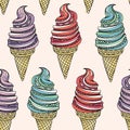 Vector seamless ice cream pattern