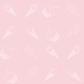 Vector seamless icecream and cupcake pattern in delicate, tender pink and white colors