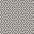 Vector Seamless Interlacing Lines Pattern. Repeating Geometric Background With Hexagonal Lattice. Royalty Free Stock Photo