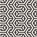 Vector Seamless Interlacing Lines Pattern. Repeating Geometric Background With Hexagonal Lattice. Royalty Free Stock Photo