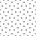 Vector seamless jigsaw puzzle pattern. Seamless background in black and white