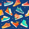 Vector seamless kid shoes pattern