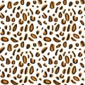 Vector seamless leopard pattern, spots on a white background classic design Royalty Free Stock Photo