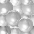 Vector Seamless Light Silver Glossy Balls, Background Template, Black and White Illustration, Spheres. Royalty Free Stock Photo