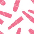 Vector seamless lipstick pattern. retro background