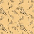 Vector seamless maple pattern. Background design.