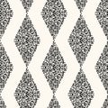 Vector seamless modern flat pattern with dotted triangles or rhombuses, in monochrome. Repeating geometric illustration