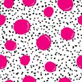 Vector seamless modern messy polka dot pattern. Dragon fruit ins