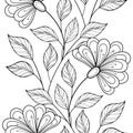 Vector Seamless Monochrome Floral Pattern