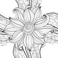 Vector Seamless Monochrome Floral Pattern