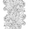 Vector Seamless Monochrome Floral Pattern