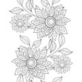 Vector Seamless Monochrome Floral Pattern