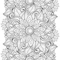 Vector Seamless Monochrome Floral Pattern