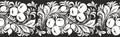 Vector seamless monochrome fruit and berry Russian national pattern border, Khokhloma Royalty Free Stock Photo