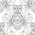 Vector Seamless Monochrome Ornate Pattern