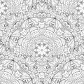 Vector Seamless Monochrome Ornate Pattern