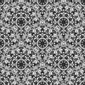 Vector Seamless Monochrome Ornate Pattern