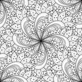 Vector Seamless Monochrome Ornate Pattern