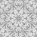 Vector Seamless Monochrome Ornate Pattern