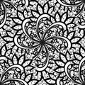 Vector Seamless Monochrome Ornate Pattern