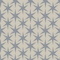 Vector seamless monochrome pattern with grey origami stars on light grey background. Fun ditsy star print