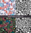 Vector seamless mosaic pattern set. Broken glass. Abstract mosaic pattern Royalty Free Stock Photo