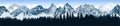 Vector seamless mountains karakoram himalayan panorama background with forest