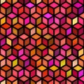 Vector Seamless Multicolor Gradient Cube Shape Rhombus Grid Geometric Pattern Royalty Free Stock Photo