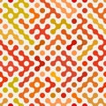 Vector Seamless Multicolor Red Orange Rounded Circular Shape Irregular Pattern
