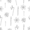 Vector seamless narcissus pattern