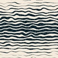 Vector Seamless Navy White Horizontal Hand Drawn Distorted Lines Retro Grunge Pattern