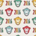 Vector seamless New Year hand drawn pattern. Royalty Free Stock Photo