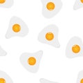 Vector seamless omelette pattern on a white background.