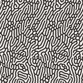 Vector Seamless Organic Rounded Line Maze Coral Pattern