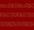Vector Seamless Oriental Clouds, Golden Lines, Traditional Style Design Elements Set. Royalty Free Stock Photo