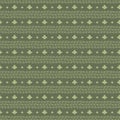 Vector seamless ornament horizontal stripes from outlines of flowers and curls in chains green olive pattern background. Royalty Free Stock Photo