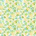 Vector seamless outline floral pattern.