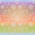Vector seamless pastel rainbow pattern with vintage flowers Royalty Free Stock Photo