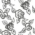 Vector seamless patern graphic roses on a background