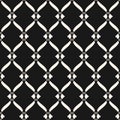Vector seamless pattern. Abstract black and white curved grid background Royalty Free Stock Photo
