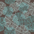 Vector seamless pattern of abstract clover