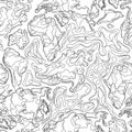 Vector seamless pattern with abstract contour topographic map. Topography, geodesy texture. Outline landscape background