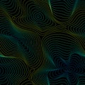 Vector seamless pattern, abstract holographic texture, curved lines, fluid shapes. 3D effect. Royalty Free Stock Photo