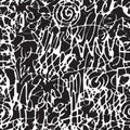 Black white seamless pattern with abstract doodles Royalty Free Stock Photo