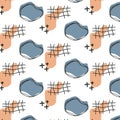 Vector seamless pattern with abstractions .