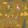 Vector seamless pattern on the ancient egypt theme
